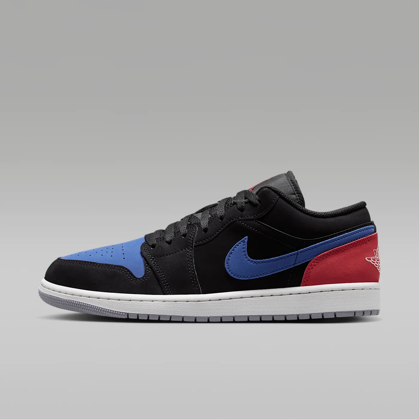 Air Jordan 1 Low, Black/True Blue/Varsity Red/Summit White