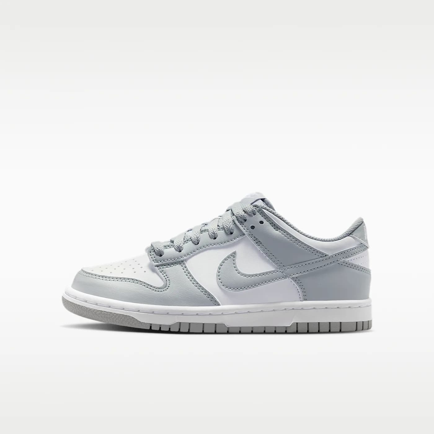 Nike Dunk Low, White/White/Light Smoke Grey