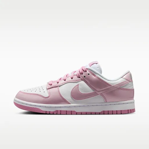 Nike Dunk Low SE "Gloss", White/White/Metallic Silver/Pink Rise